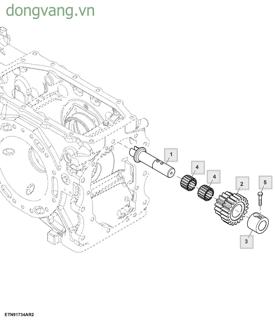 Reverse PTO Idler Shaft - ST792335